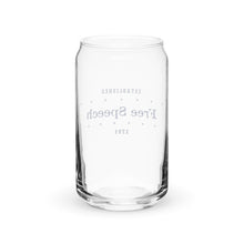 Free Speech Can Shaped Glass with Optional Lid