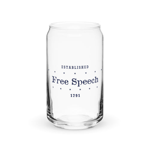 Free Speech Can Shaped Glass with Optional Lid