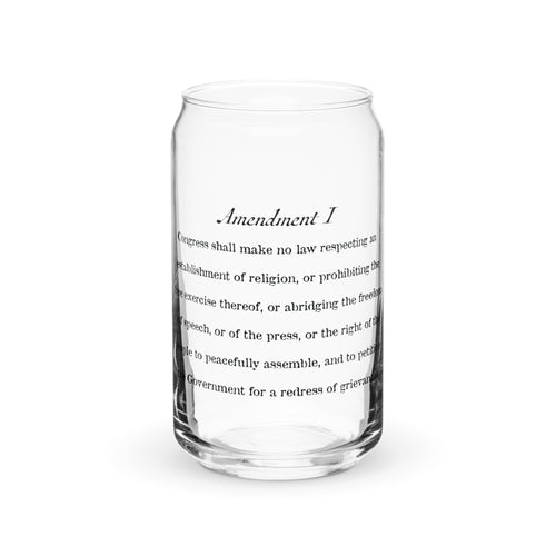 First Amendment Can-Shaped Glass with Optional Lid