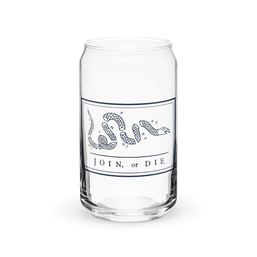 Join or Die Can Shaped Glass with Optional Lid