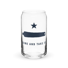 Gonzales Flag/ Come And Take It Can Shaped Glass w/ Optional Lid