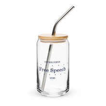 Free Speech Can Shaped Glass with Optional Lid