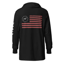 Betsy Ross/ 76 Flag Hooded Long Sleeve Tee