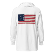 Bennington Flag White Hooded Long-Sleeve Tee